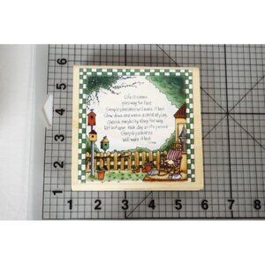 INKADINKADO "Joy Marie" Simple Pleasures Saying Wood Mounted Rubber Stamp 9063-Y